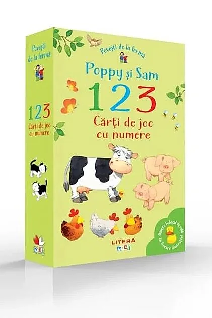 Povești de la fermă. Poppy și Sam. 1, 2, 3. Cărți de joc cu numere