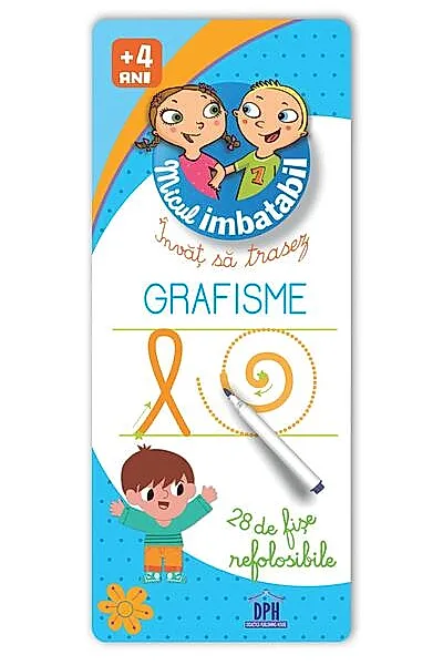 Micul imbatabil. Învăț să trasez grafisme (28 de fișe refolosibile + pix)