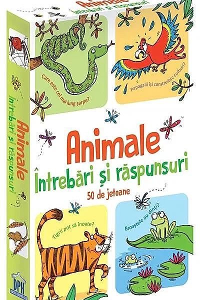 Animale. Întrebări și răspunsuri. 50 de jetoane