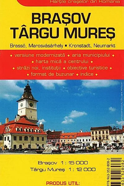 Hartă rutieră Brașov-Târgu Mureș