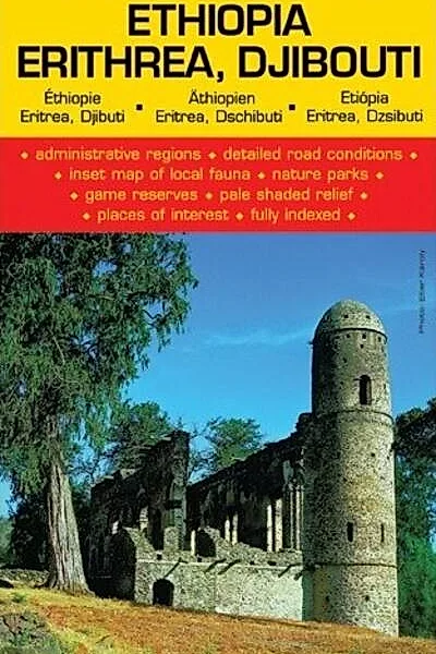 Hartă rutieră Etiopia, Eriteria, Djibouti