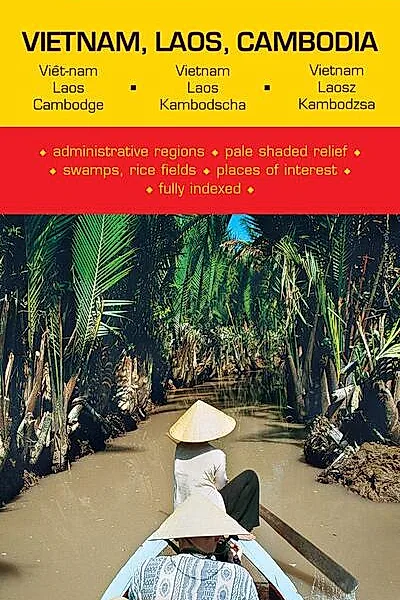 Hartă rutieră Vietnam, Laos, Cambodia
