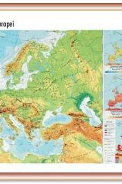 Harta Statele Europei - mini - plastifiat cu șipci