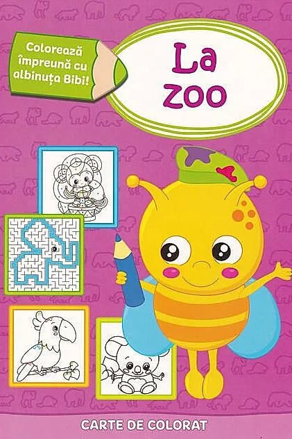 Colorează împreună cu albinuța Bibi - La zoo