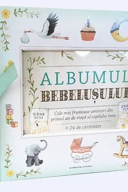 Albumul Bebelușului. Cele mai frumoase amintiri din primul an de viața al copilului meu (24 de cartonașe cu evenimente importante)