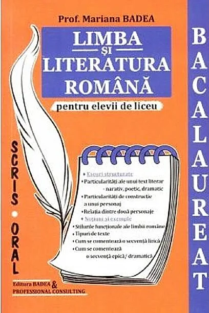 Limba și literatura română pentru elevii de liceu. Bacalaureat