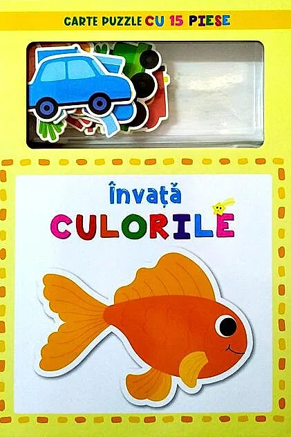 Învață culorile. Carte puzzle cu 15 piese