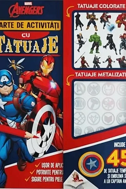 Marvel. Avengers. Carte de activități cu tatuaje