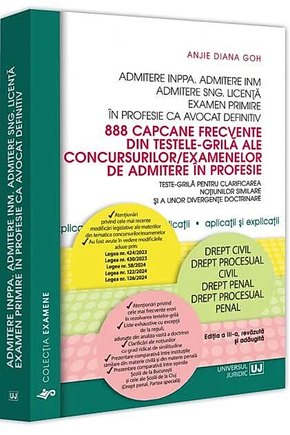Admitere INPPA. Admitere INM. Admitere SNG. Licență. 888 capcane frecvente din testele-grilă ale concursurilor/examenelor de admitere în profesie