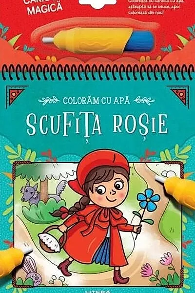 Colorăm cu apă. Scufița roșie
