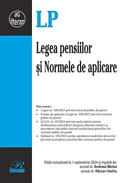 Legea pensiilor și Normele de aplicare