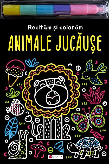 Animale jucăușe - Recităm și colorăm