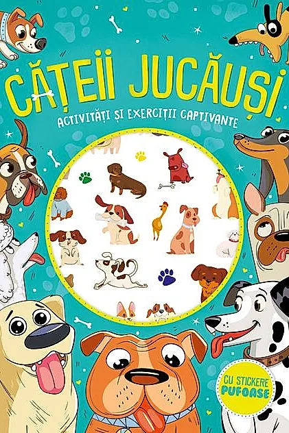 Cățeii jucăuși - stickere pufoase
