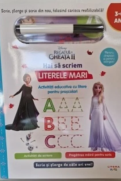 Disney. Regatul de gheață II. Scrie și șterge. Hai să scriem literele mari