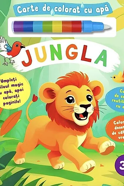 Jungla. Carte de colorat cu apă