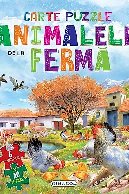 Carte puzzle. Animalele de la fermă