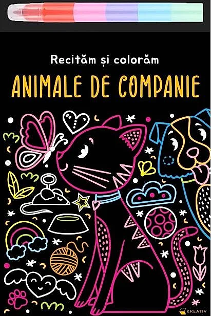 Animale de companie - Recităm și colorăm