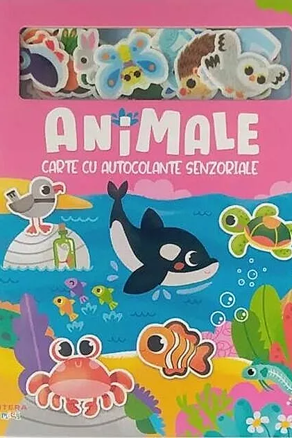 Animale. Carte cu autocolante senzoriale