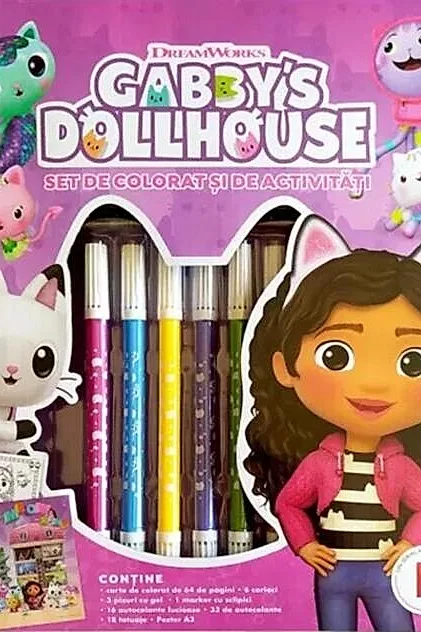 Gabby's Dollhouse. Set de colorat și de activități
