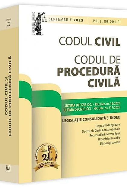 Codul civil și Codul de procedură civilă: septembrie 2025