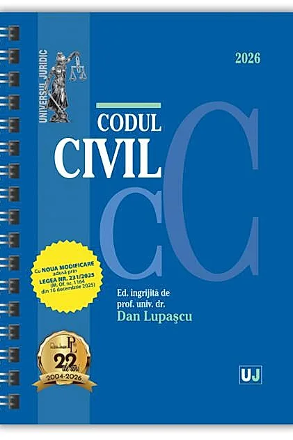 Codul civil Ianuarie 2026 (ediție spiralată)