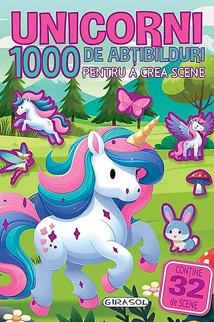 1000 de abțibilduri pentru a crea scene - Unicorni