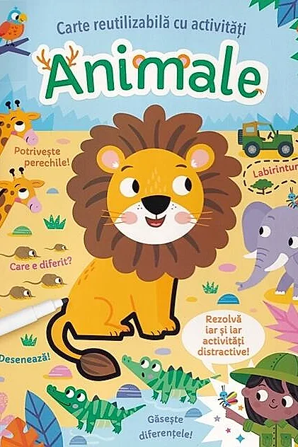 Animale. Carte reutilizabilă cu activități