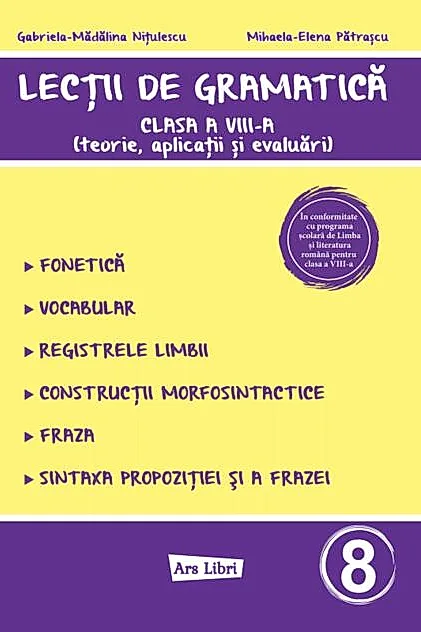 Lecții de gramatică - clasa a VIII-a