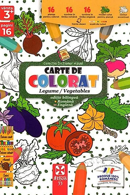 Carte de colorat: Legume / Vegetables
