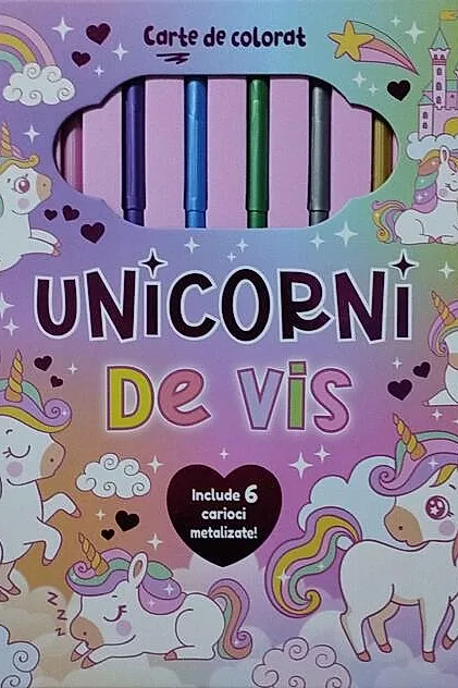 Unicorni de vis. Carte de colorat
