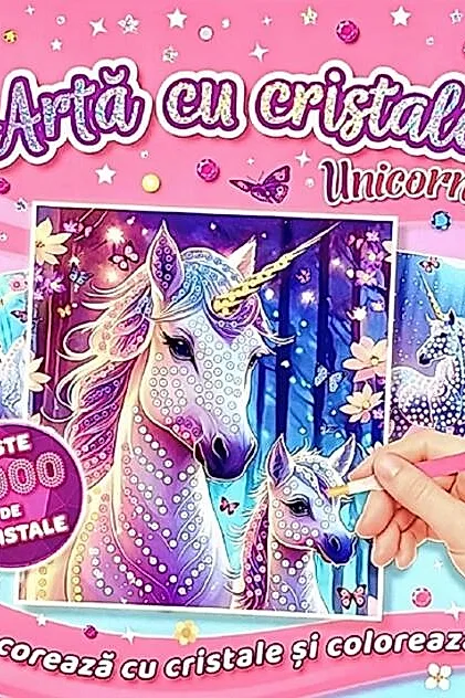 Artă cu cristale - Unicorni