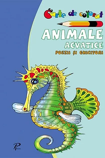 Animale acvatice. Poezii și ghicitori. Carte de colorat